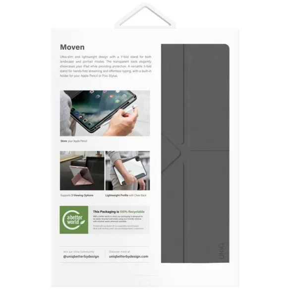 UNIQ Moven tok iPad 11" A16 (2025) / iPad 10.9" 10 gen. (2022) szürke tokhoz