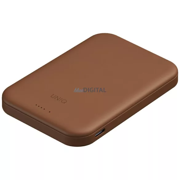 UNIQ Lyden Lexa mágneses powerbank, 5000 mAh, PD, USB-C, MagSafe, karamell színű