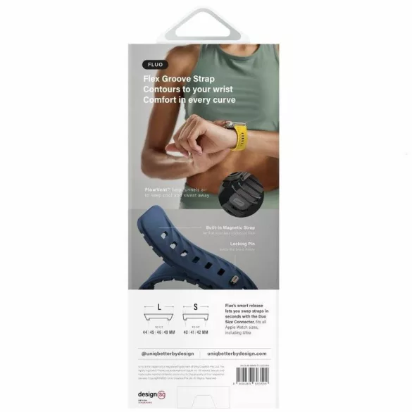 UNIQ Fluo szíj Apple Watch 49/46/45/44/42/41/40mm mágneses narancssárga színű órához