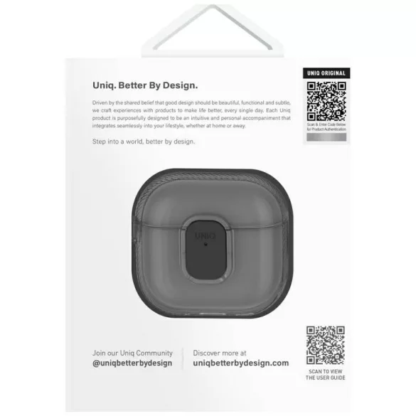 UNIQ Glase Pro tok AirPods 4 - füstszürke