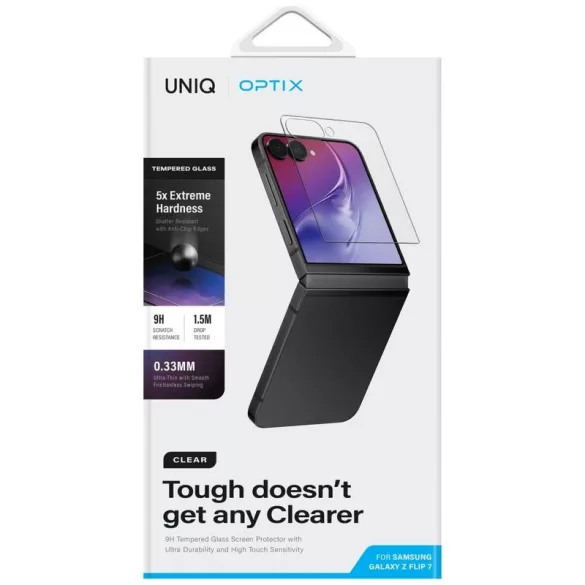 UNIQ Optix Clear edzett üveg (front kijelzőre) Samsung Galaxy Z Flip7