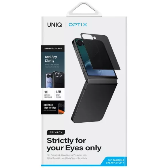 UNIQ Optix Privacy betekintésvédett edzett üveg (front kijelzőre) Samsung Galaxy Z Flip7