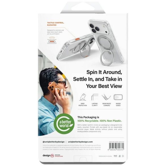 UNIQ Swivix tok iPhone 17 360 forgatható Kickstand átlátszó