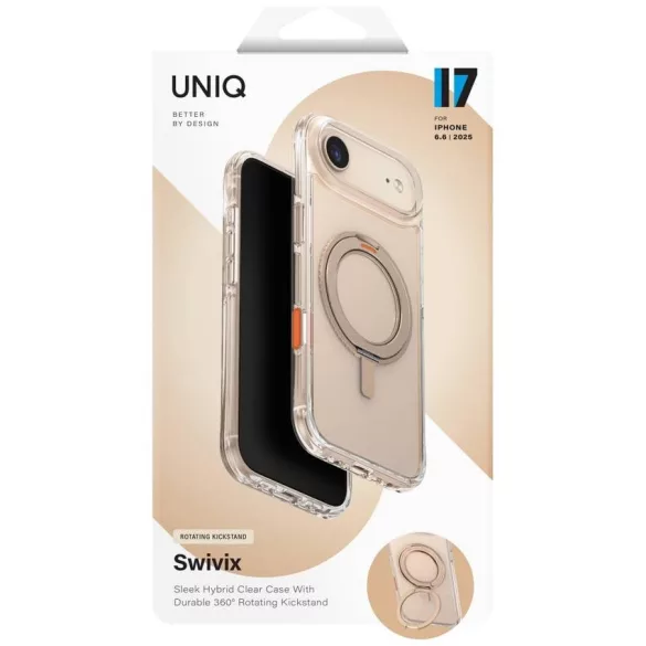 UNIQ Swivix tok iPhone Air 360 forgatható rugós állvány arany színben