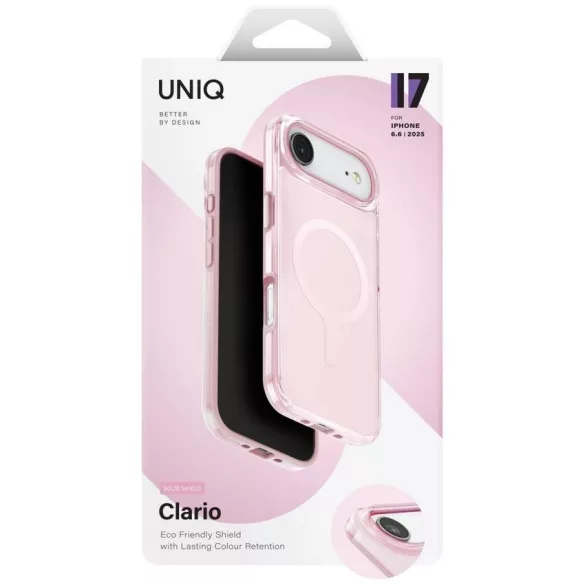 UNIQ Clario tok iPhone Air Magclick töltés rózsaszínű