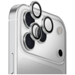   UNIQ Optix Aluminum Camera Lens Protector kamera lencse védő fólia ezüst színű szegéllyel applikátorral iPhone 17 Pro/17 Pro Max