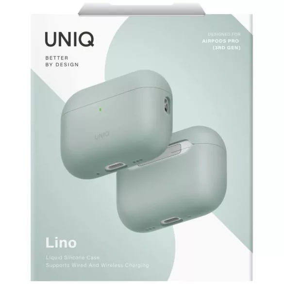 UNIQ Lino tok az AirPods Pro 3 gen szilikonhoz szilikon zöld