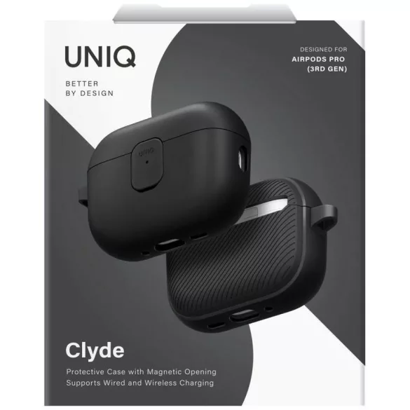 UNIQ Clyde tok az AirPods Pro 3 gen fekete-szürke tokhoz