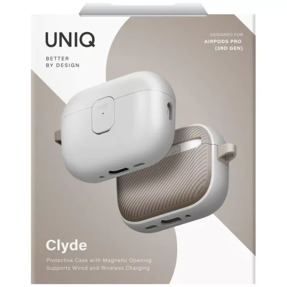 UNIQ Clyde tok az AirPods Pro 3 gen szürke-khaki színű AirPods Pro-hoz