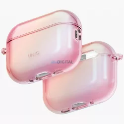   UNIQ Iridescia tok az AirPods Pro 3, akasztható tok, rózsaszín prizmás design