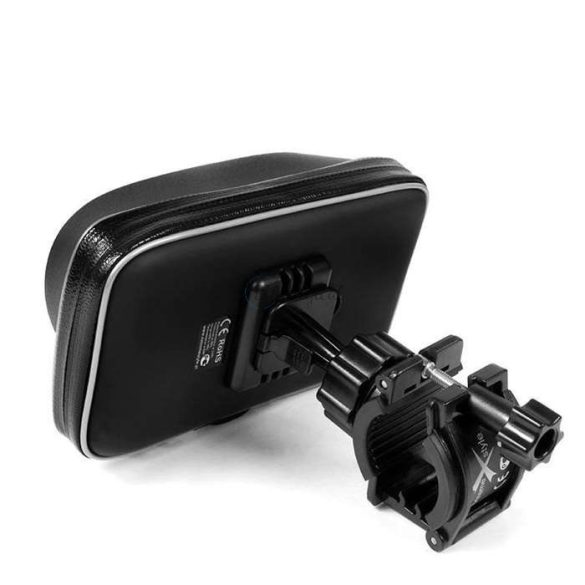 Univerzális kerékpárra/motorkerékpárra szerelhető, vízálló telefontartó         napellenzővel - Extreme-155 Shield - fekete