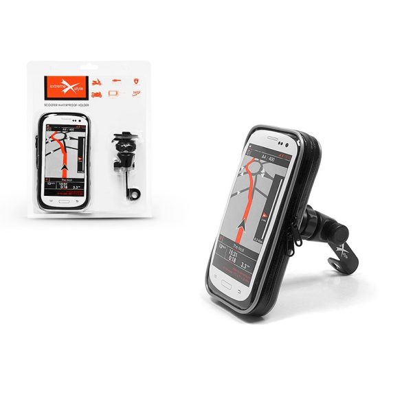 Univerzális kerékpárra/motorkerékpárra szerelhető, vízálló telefontartó -       Extreme Scooter-1 - fekete