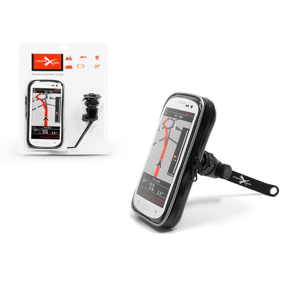 Univerzális kerékpárra/motorkerékpárra szerelhető, vízálló telefontartó -       Extreme Scooter-2 - fekete
