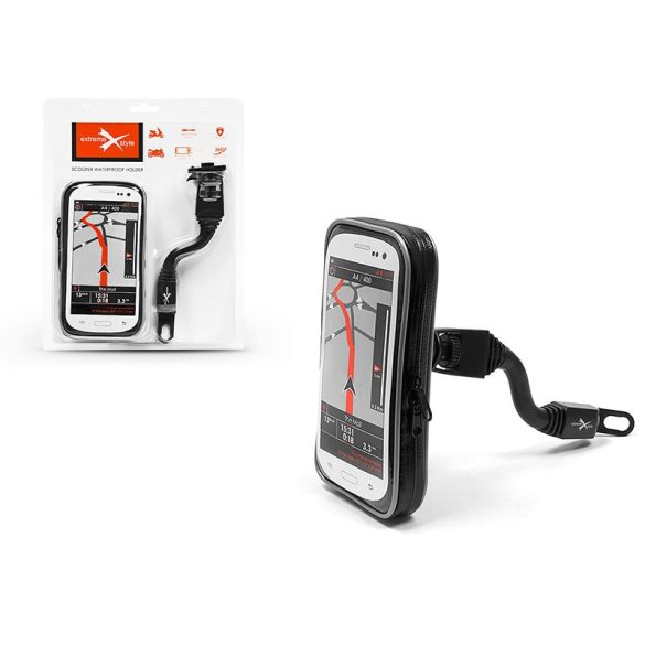 Univerzális kerékpárra/motorkerékpárra szerelhető, vízálló telefontartó -       Extreme Scooter-3 - fekete