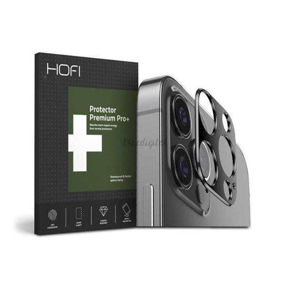 HOFI Metal Camera Sytling hátsó kameravédő borító - Apple iPhone 12 Pro Max -   fekete
