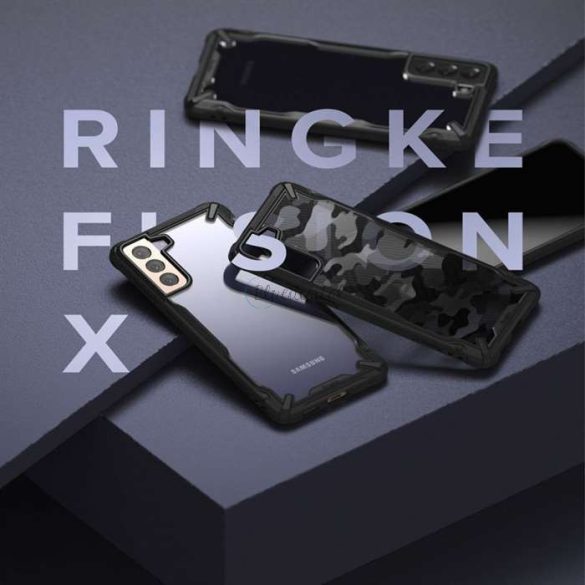 Samsung G996F Galaxy S21+ ütésálló hátlap - Ringke Fusion X - terepszínű fekete