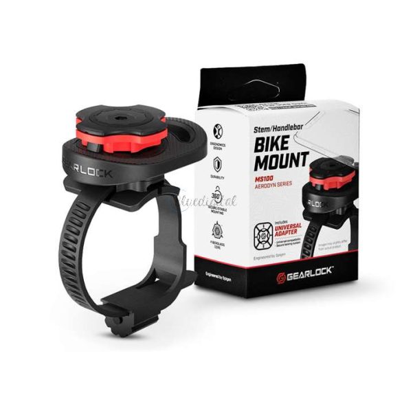 Spigen Gearlock kerékpárra szerelhető telefontartó / rögzítő rendszer AU100 adapterrel - Gearlock MS100 Stem/Handlebar Bike Mount - fekete