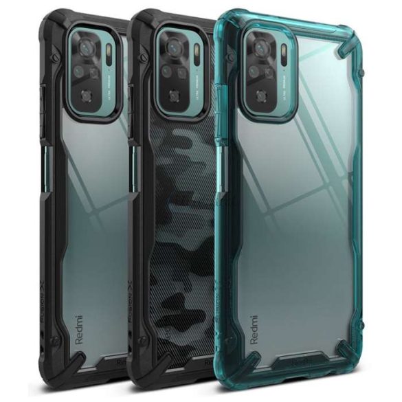 Xiaomi Redmi Note 10/Note 10S ütésálló hátlap - Ringke Fusion X - türkíz zöld