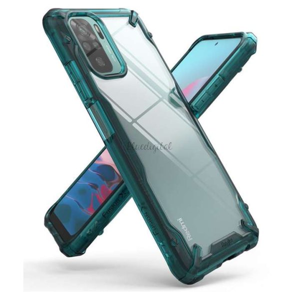 Xiaomi Redmi Note 10/Note 10S ütésálló hátlap - Ringke Fusion X - türkíz zöld