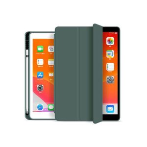 Apple iPad 10.2 (2019/2020/2021) tablet tok (Smart Case) on/off funkcióval,     Apple Pencil tartóval - Tech-Protect - zöld (ECO csomagolás)