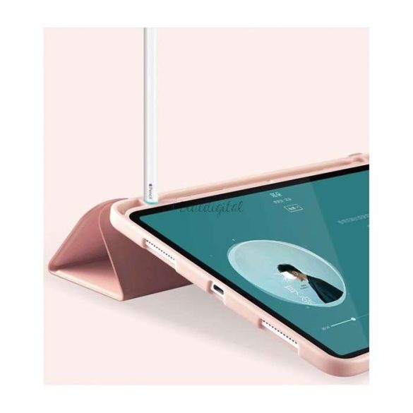 Apple iPad 10.2 (2019/2020/2021) tablet tok (Smart Case) on/off funkcióval,     Apple Pencil tartóval - Tech-Protect - rózsaszín (ECO csomagolás)