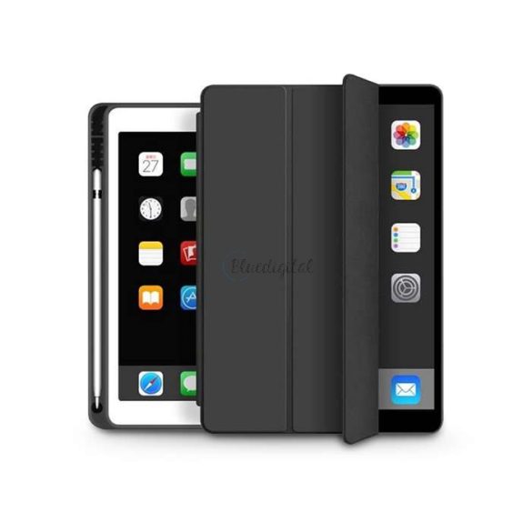 Apple iPad Air 4 (2020)/iPad Air 5 (2022) 10.9 tablet tok (Smart Case) on/off   funkcióval, Apple Pencil tartóval - Tech-Protect - fekete (ECO csomagolás)