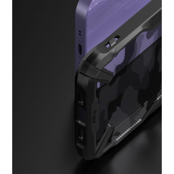 Apple iPhone 13 ütésálló hátlap - Ringke Fusion X - terepszínű fekete