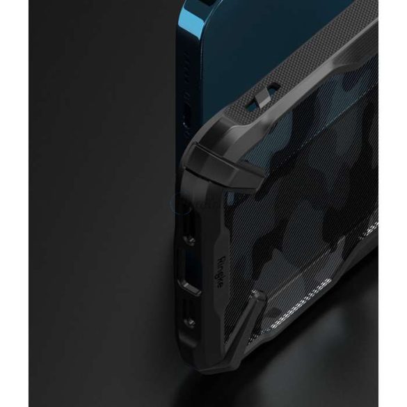 Apple iPhone 13 Pro Max ütésálló hátlap - Ringke Fusion X - terepszínű fekete