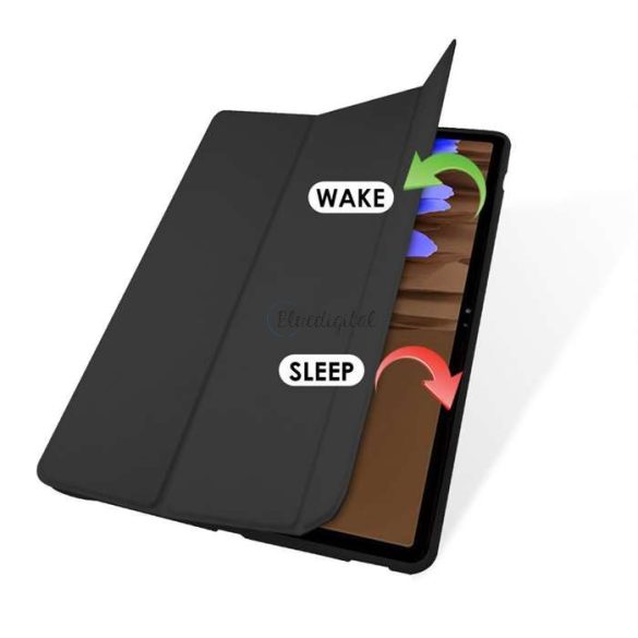 Samsung T730/T736B Galaxy Tab S7 FE 5G 12.4 tablet tok (Smart Case) on/off      funkcióval, Pencil tartóval - Tech-Protect - black (ECO csomagolás)