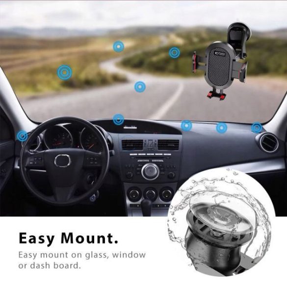 Univerzális műszerfalra/szélvédőre helyezhető PDA/GSM autós tartó - Tech-Protect Universal Dash and Windshield Car Mount - fekete