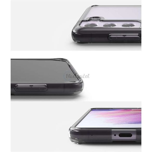 Samsung G990B Galaxy S21 FE 5G ütésálló hátlap - Ringke Fusion - smoke black