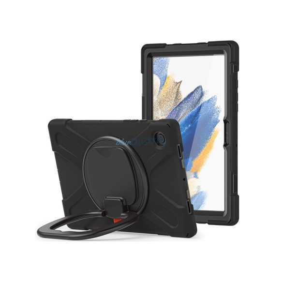 Samsung X200/X205 Galaxy Tab A8 10.5 ütésálló tablet tok 360 fokos védelemmel,  4H kijelzővédő üveggel - Tech-Protect X-Armor - fekete (ECO csomagolás)