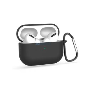 Szilikon védőtok Apple AirPods Pro 1/2 fülhallgatóhoz - fekete - ECO csomagolás