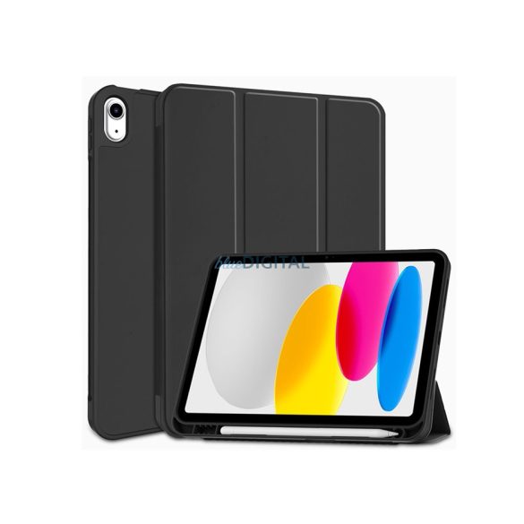Apple iPad 10.9 (2022) tablet tok (Smart Case) on/off funkcióval, Apple Pencil  tartóval - Tech-Protect - black (ECO csomagolás)