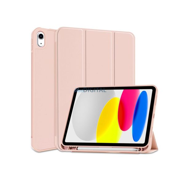 Apple iPad 10.9 (2022) tablet tok (Smart Case) on/off funkcióval, Apple Pencil  tartóval - Tech-Protect - pink (ECO csomagolás)