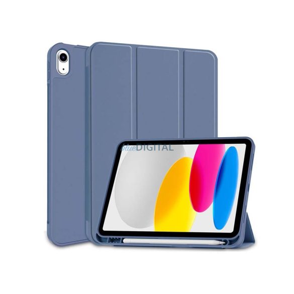 Apple iPad 10.9 (2022) tablet tok (Smart Case) on/off funkcióval, Apple Pencil  tartóval - Tech-Protect - blue (ECO csomagolás)