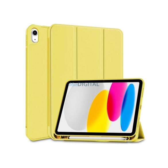 Apple iPad 10.9 (2022) tablet tok (Smart Case) on/off funkcióval, Apple Pencil  tartóval - Tech-Protect - yellow (ECO csomagolás)