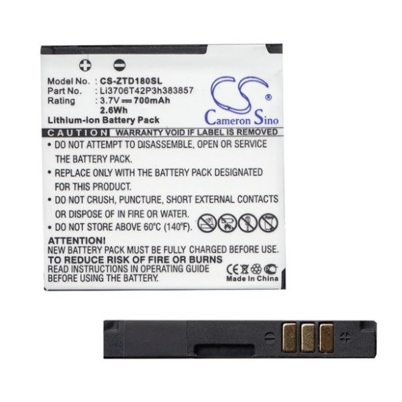 CAMERON SINO Li-Ion akku (3.7V/700mAh, Li3706T42P3h383857 kompatibilis) Telenor S215 Vodafone 246, 125, 225