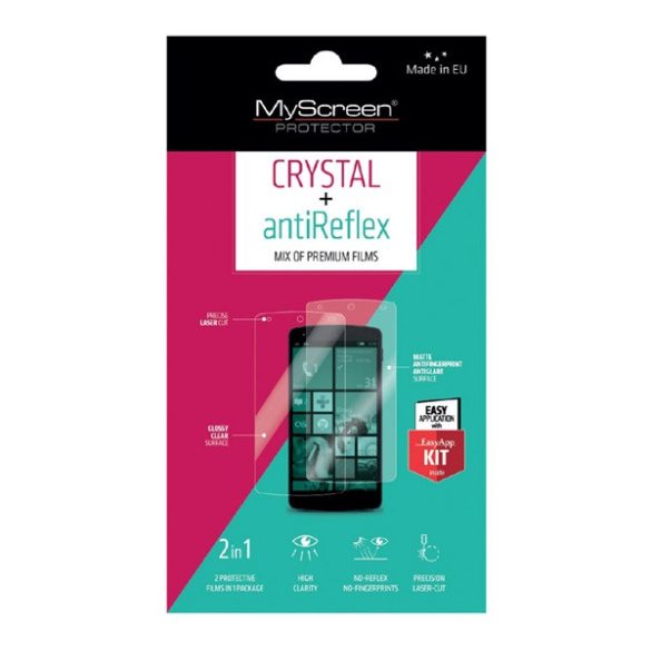 MYSCREEN CRYSTAL/ANTIREFLEX képernyővédő fólia (2 féle típus) ÁTLÁTSZÓ / TÜKRÖZŐDÉSMENTES Apple iPhone 4S, Apple iPhone 4