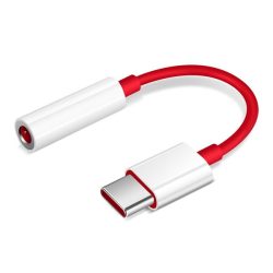   ONEPLUS audió adapter kábel (3.5mm jack aljzat - Type-C) PIROS