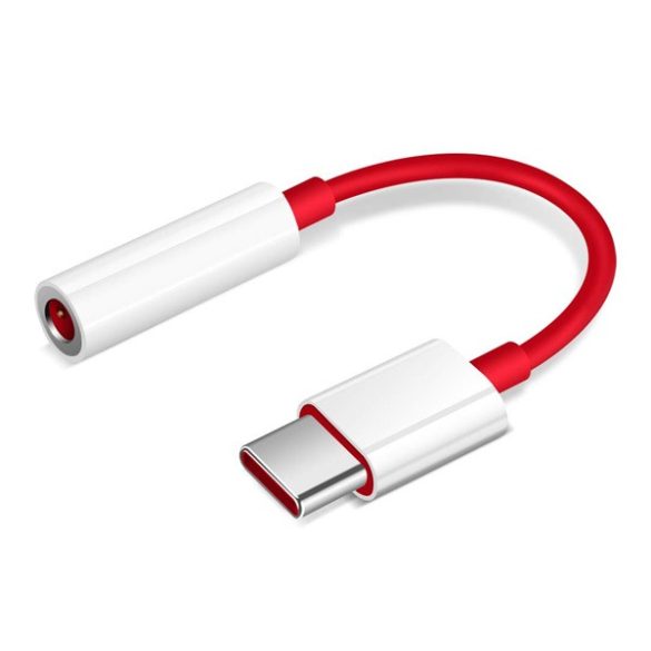 ONEPLUS audió adapter kábel (3.5mm jack aljzat - Type-C) PIROS