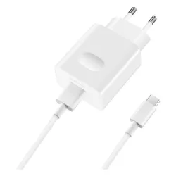   HUAWEI hálózati töltő USB aljzat (18W, gyorstöltő + Type-C kábel) FEHÉR
