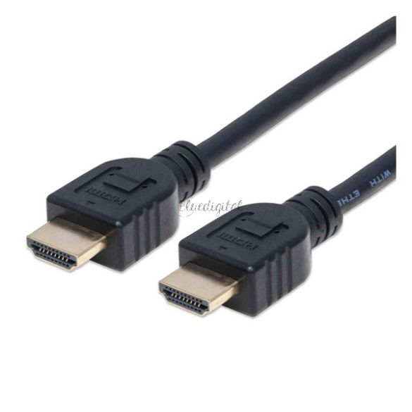 TV/HDMI kábel (HDMI dugó - HDMI dugó, 500cm, CA-183 kompatibilis) FEKETE