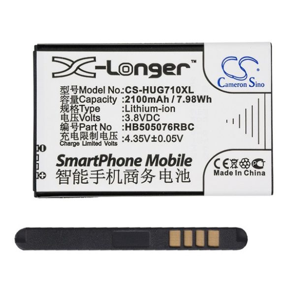 CAMERON SINO Li-Ion akku (3.8V/2100mAh, Huawei HB505076RBC kompatibilis) FEKETE Huawei Ascend G700, Huawei Ascend Y600, Huawei Y3 II (Y3-2)