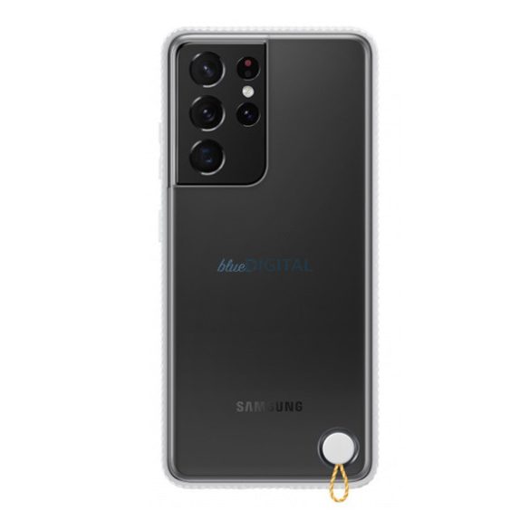 SAMSUNG szilikon telefonvédő (átlátszó hátlap, ütésálló keret) FEHÉR Samsung Galaxy S21 Ultra (SM-G998) 5G
