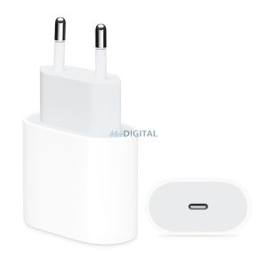 APPLE hálózati töltő Type-C aljzat (20W, gyorstöltő, MU7V2ZM/A utódja) FEHÉR