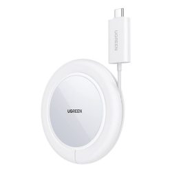   UGREEN asztali töltő (15W, gyorstöltő, 100cm, csévélhető kábel, wireless, MagSafe) FEHÉR