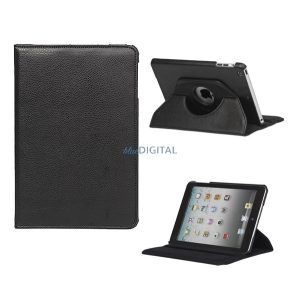 Tok álló, bőr hatású (FLIP, asztali tartó, 360°) FEKETE Apple IPAD mini 3, IPAD mini 2 , IPAD mini