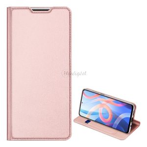 DUX DUCIS SKIN PRO tok álló, bőr hatású (FLIP, oldalra nyíló, bankkártya tartó, asztali tartó funkció) ROZÉARANY Xiaomi Poco M4 Pro 5G, Xiaomi Redmi Note 11T 5G