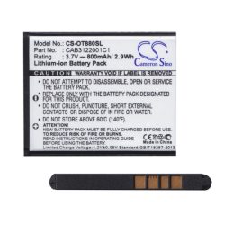   CAMERON SINO akku 800mAh LI-ION (CAB3122001C1, CAB3120000C1, CAB20K0000C1, TB-04BA, BY42, BTR510AB kompatiblis) Alcatel OT-2045, Alcatel 2005, Alcatel OT-815, Alcatel One Touch XTRA (OT-880), Alcatel OT-536, Alcatel OT-602, Alcatel OT-710, Alcatel OT